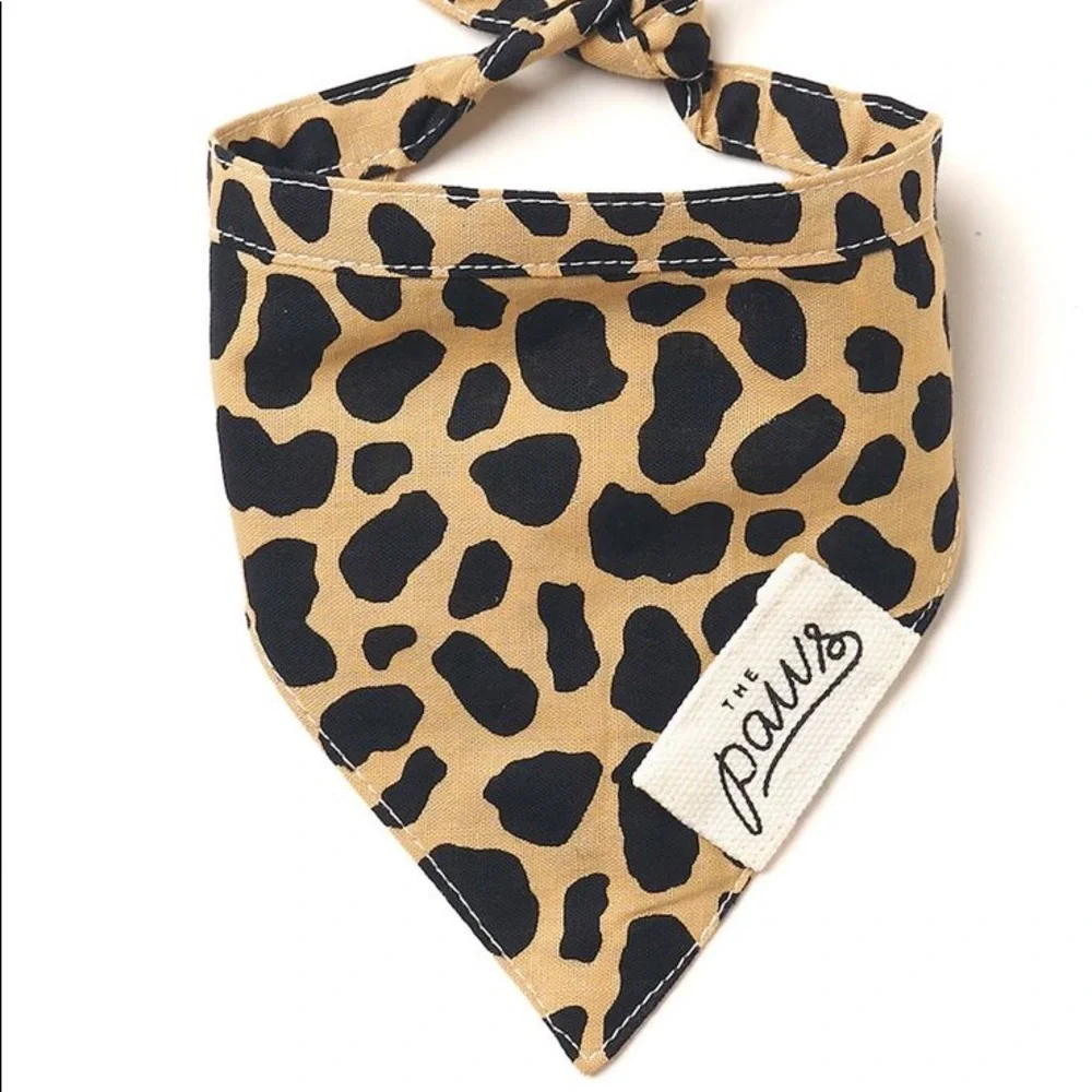 THE PAWS COTTON DOG BANDANA ROARING JUNGLE SIZE XL 17”-23” NWT
